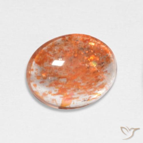 Pedra do Sol gengibre laranja Natural 1.57ct, oval, Translúcido