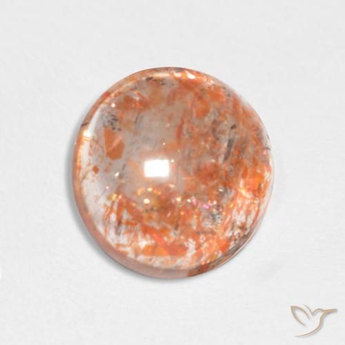 Pedra do Sol laranja avermelhado Natural 1.98ct, Redondo, Translúcido