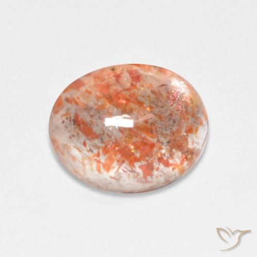 1.82ct Natural laranja avermelhado Pedra do Sol, oval, Translúcido