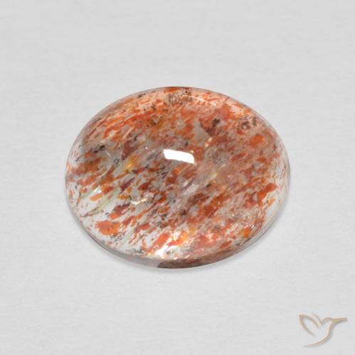 Pedra do Sol laranja avermelhado Natural 2.17ct, oval, Translúcido