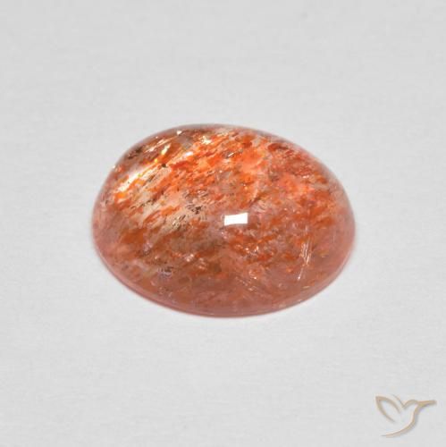 Pedra do Sol laranja avermelhado Natural 2.17ct, oval, Translúcido
