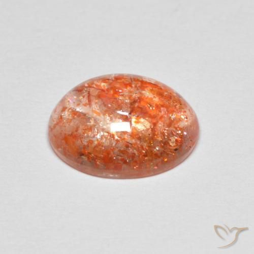 Pedra do Sol laranja avermelhado Natural 2.07ct, oval, Translúcido