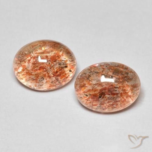 Pedras preciosas de Pedra do Sol Laranja claro natural de 3.93 ct, oval, Translúcido