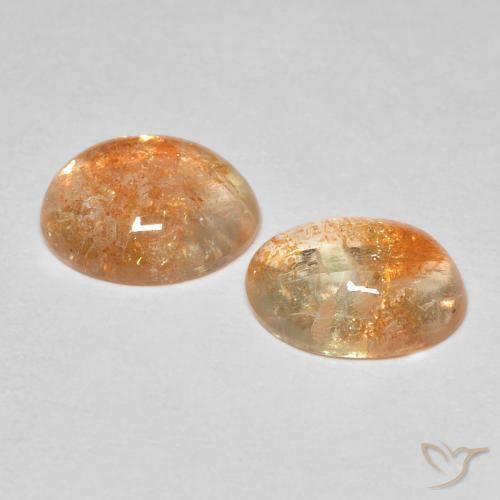 Pedras preciosas de Pedra do Sol Laranja Melão natural de 3.67 ct, oval, Translúcido