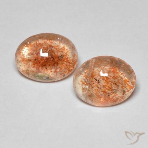 Pedras preciosas de Pedra do Sol laranja quente natural de 3.14 ct, oval, Translúcido