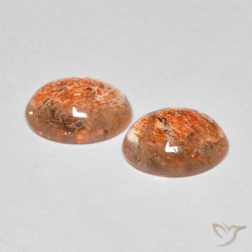 Pedras preciosas de Pedra do Sol laranja quente natural de 3.14 ct, oval, Translúcido