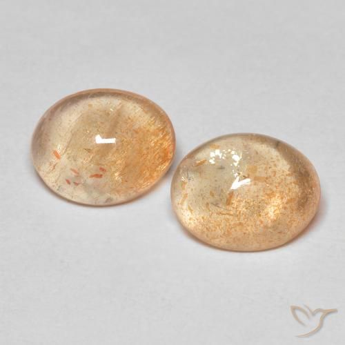 Pedras preciosas de Pedra do Sol Laranja Pêssego Claro natural de 3.30 ct, oval, Translúcido