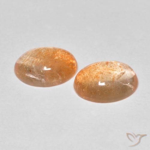 Pedras preciosas de Pedra do Sol Laranja Pêssego Claro natural de 3.30 ct, oval, Translúcido