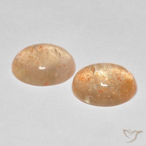Pedras preciosas de Pedra do Sol Laranja Pêssego Claro natural de 5.18 ct, oval, Translúcido