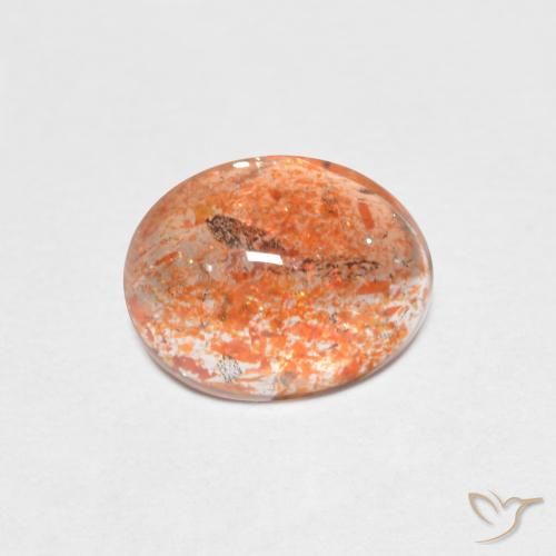 1.37ct Natural laranja quente Pedra do Sol, oval, Translúcido