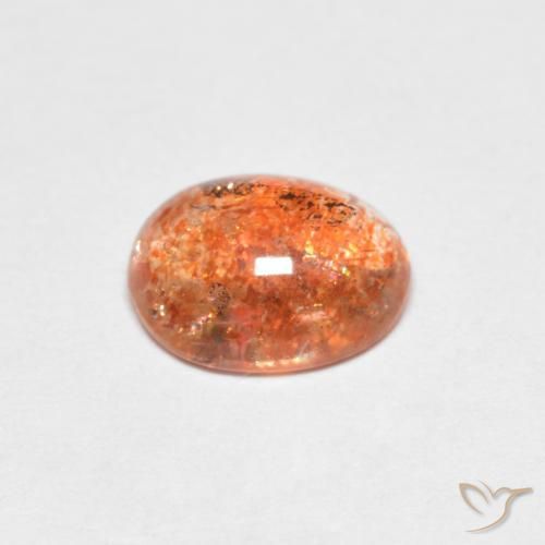 Pedra do Sol laranja quente Natural 1.37ct, oval, Translúcido