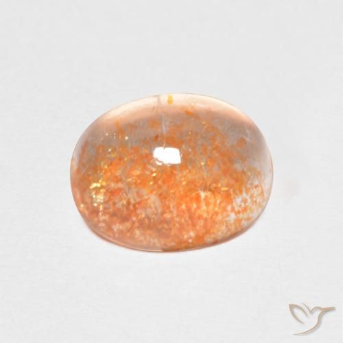 1.46ct Natural Medium Light-Orange Pedra do Sol, oval, Translúcido