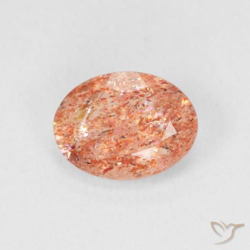 1.19ct Natural Medium Light-Orange Pedra do Sol, oval, Translúcido