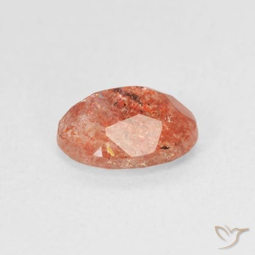 Pedra do Sol laranja avermelhado Natural 1.07ct, oval, Translúcido