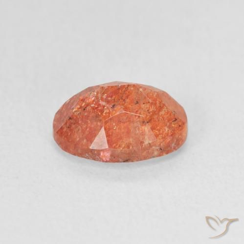 Pedra do Sol Laranja Médio Natural 1.24ct, oval, Translúcido