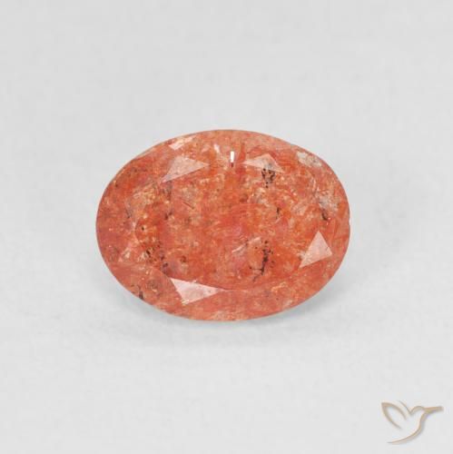 0.99ct Natural Laranja Médio Pedra do Sol, oval, Translúcido