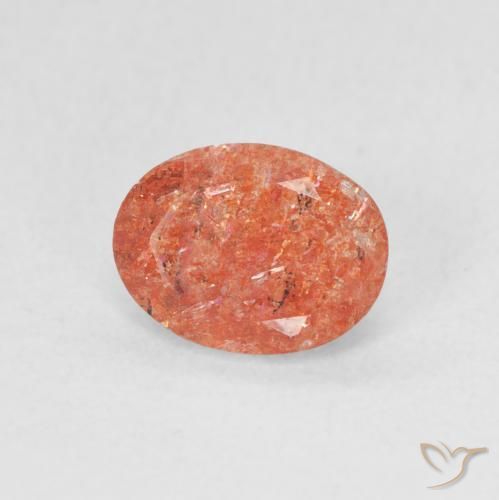 Pedra do Sol Laranja Médio Natural 0.99ct, oval, Translúcido