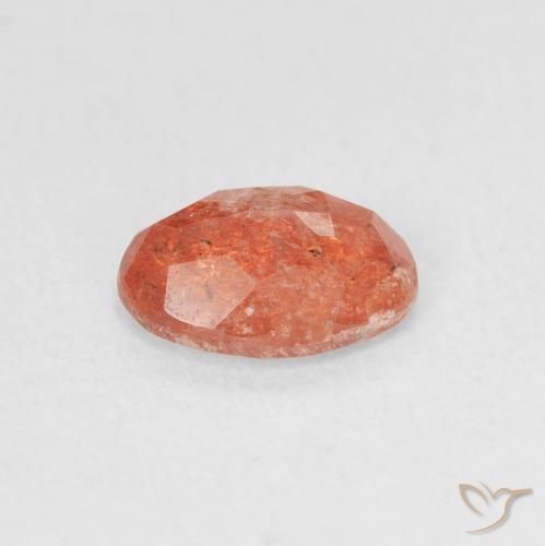 Pedra do Sol Laranja Médio Natural 0.99ct, oval, Translúcido