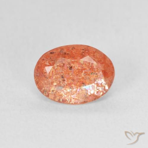 1.13ct Natural Laranja brilhante Pedra do Sol, oval, Translúcido