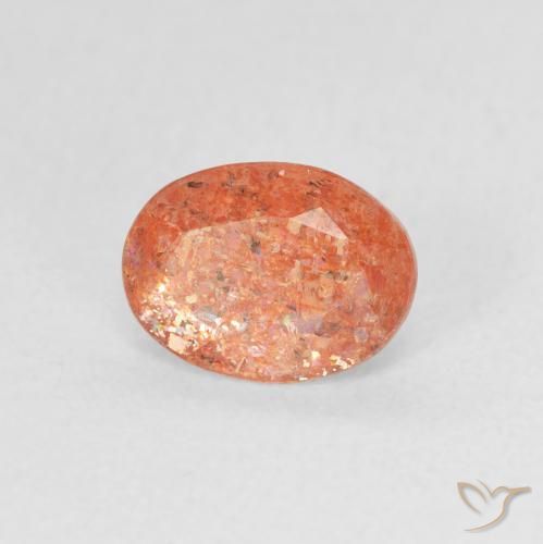 Pedra do Sol Laranja brilhante Natural 1.13ct, oval, Translúcido