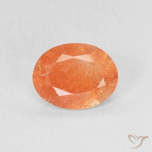 1.00ct Natural Laranja Médio Pedra do Sol, oval, Translúcido