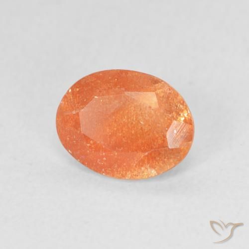 Pedra do Sol Laranja Médio Natural 1.00ct, oval, Translúcido