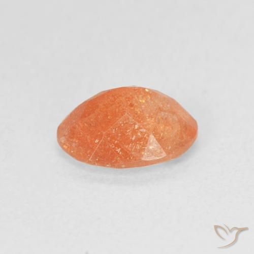 Pedra do Sol Laranja Médio Natural 1.00ct, oval, Translúcido