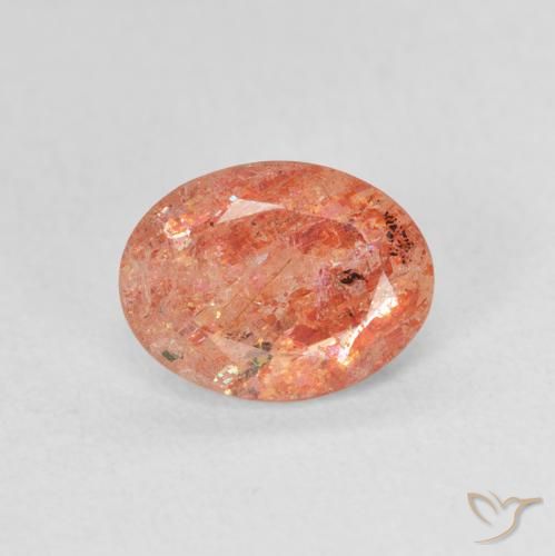 1.20ct Natural Laranja brilhante Pedra do Sol, oval, Translúcido