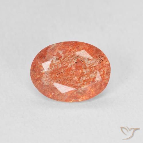 0.92ct Natural Laranja brilhante Pedra do Sol, oval, Translúcido
