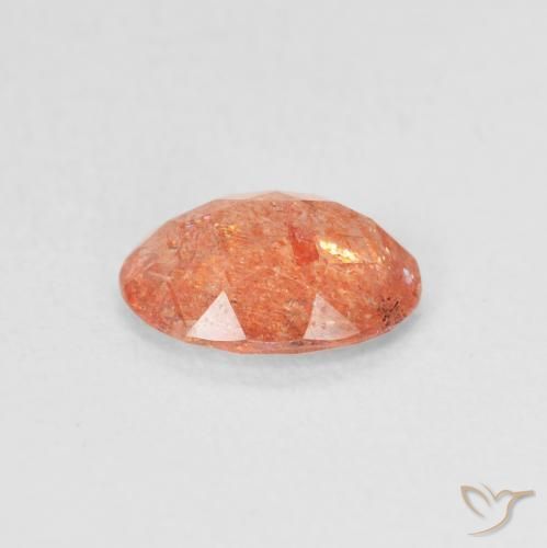 Pedra do Sol Laranja brilhante Natural 0.92ct, oval, Translúcido