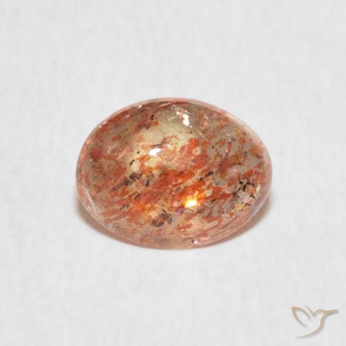 0.85ct Natural laranja quente Pedra do Sol, oval, Translúcido