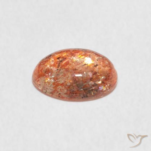 Pedra do Sol laranja quente Natural 0.85ct, Corte Oval, Translúcido