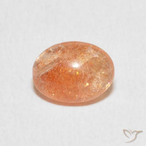 1.08ct Natural Medium Light-Orange Pedra do Sol, oval, Translúcido