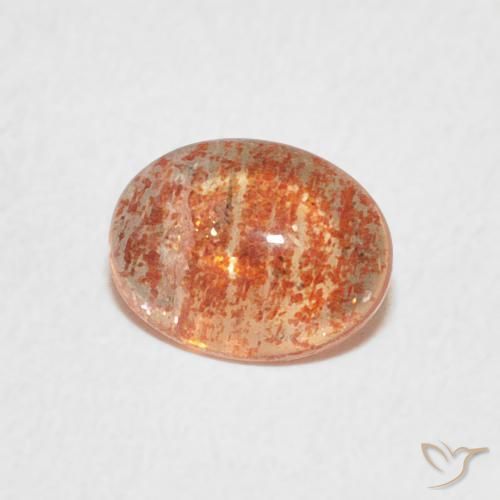 Pedra do Sol Laranja Médio Natural 0.74ct, oval, Translúcido