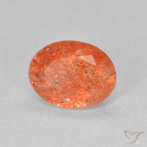 Pedra do Sol Laranja Médio Natural 1.15ct, oval, Translúcido