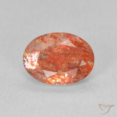 1.20ct Natural Medium Light-Orange Pedra do Sol, oval, Translúcido