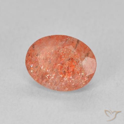 Pedra do Sol gengibre laranja Natural 1.18ct, oval, Translúcido