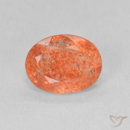 1.26ct Natural Laranja brilhante Pedra do Sol, oval, Translúcido