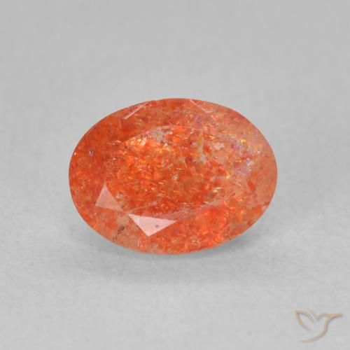 1.29ct Natural Laranja brilhante Pedra do Sol, oval, Translúcido