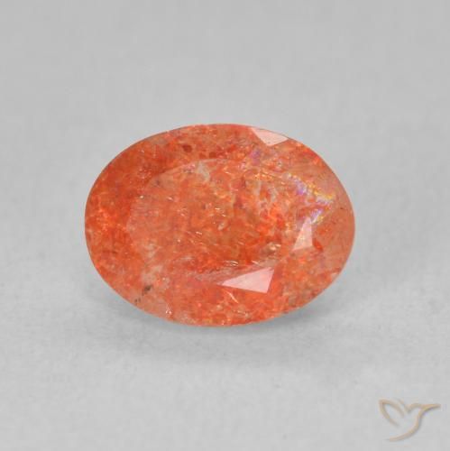 Pedra do Sol Laranja brilhante Natural 1.29ct, oval, Translúcido