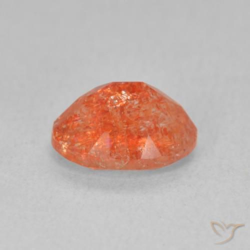 Pedra do Sol Laranja brilhante Natural 1.29ct, oval, Translúcido