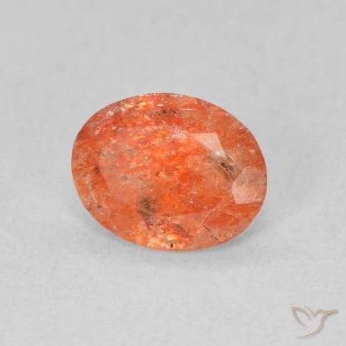 Pedra do Sol Laranja brilhante Natural 0.94ct, oval, Translúcido