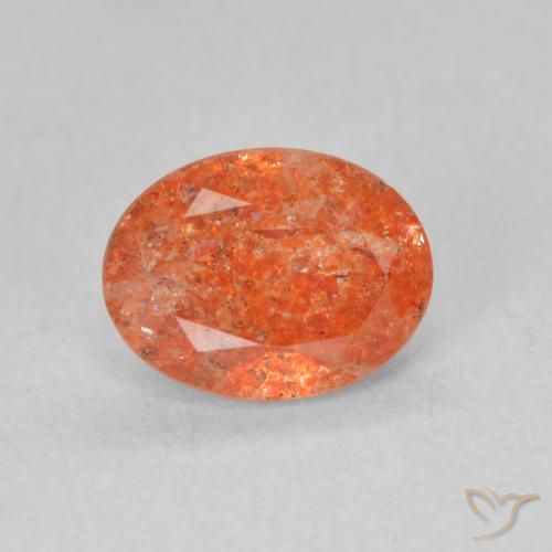 1.23ct Natural Laranja Médio Pedra do Sol, oval, Translúcido