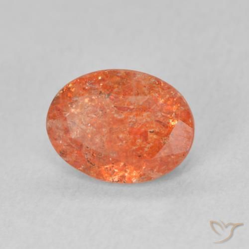 Pedra do Sol Laranja Médio Natural 1.23ct, oval, Translúcido