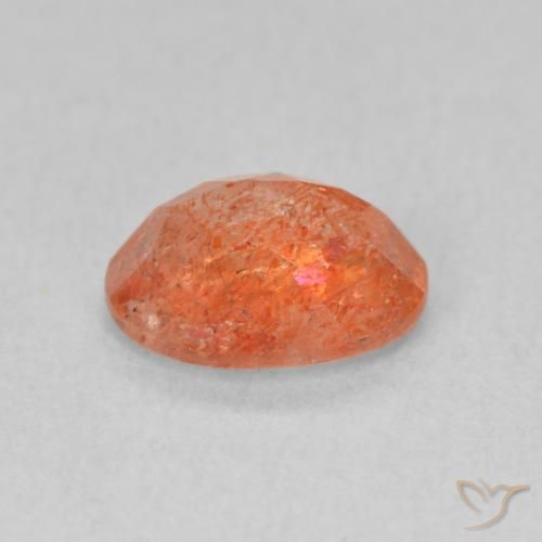 Pedra do Sol Laranja Médio Natural 1.23ct, oval, Translúcido