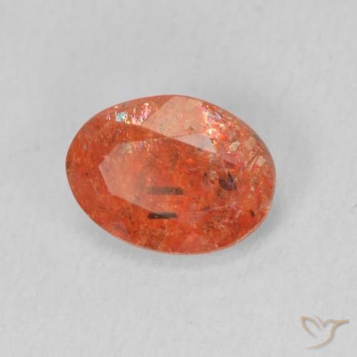 Pedra do Sol fogo laranja Natural 1.08ct, oval, Translúcido