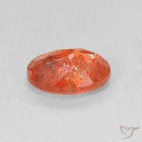 Pedra do Sol fogo laranja Natural 1.08ct, oval, Translúcido