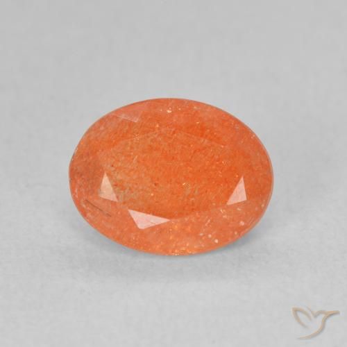1.25ct Natural Laranja Médio Pedra do Sol, oval, Translúcido