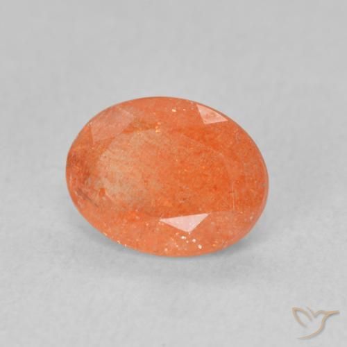 Pedra do Sol Laranja Médio Natural 1.25ct, oval, Translúcido