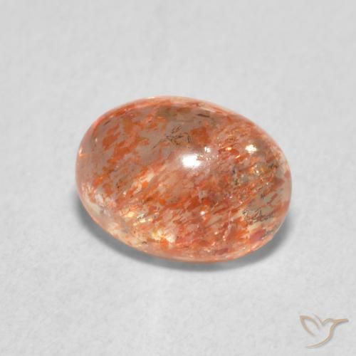 Pedra do Sol gengibre laranja Natural 1.17ct, oval, Translúcido